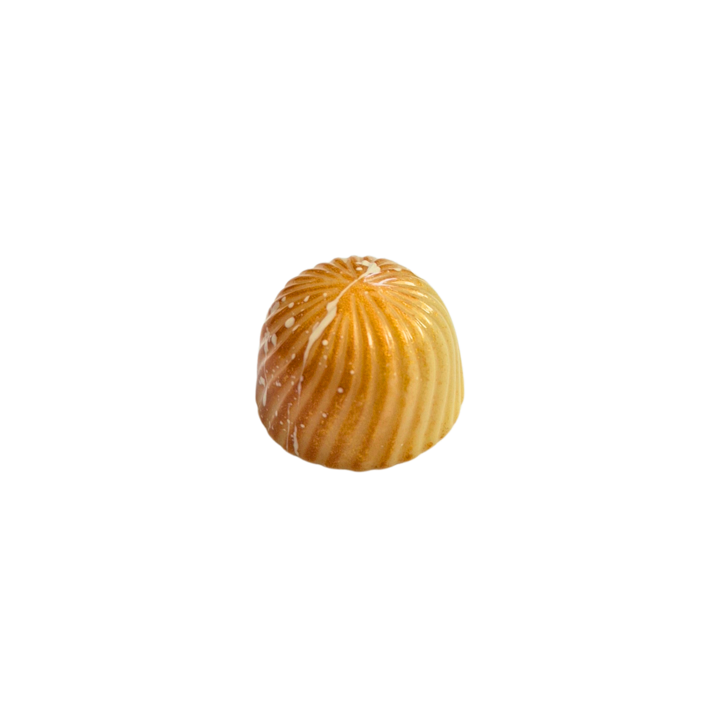 Maracuja-Praline in weißer Schokolade mit doppelter Maracuja-Füllung